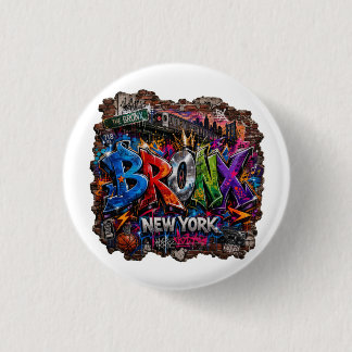Bronx New York Stedelijke Graffiti Straatkunst Ronde Button 3,2 Cm