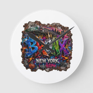 Bronx New York Stedelijke Graffiti Straatkunst Ronde Klok