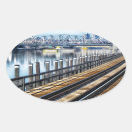 bronx nieuwe york - gebouwen ovale sticker