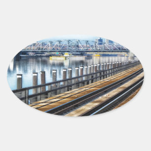 bronx nieuwe york - gebouwen ovale sticker