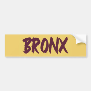 Bronx Text Base Design on Yellow Background Bumpe Bumpersticker