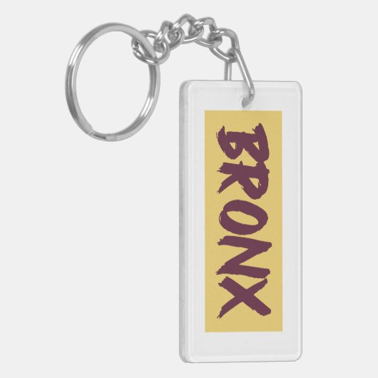 Bronx Text Base Design on Yellow Background Sleutelhanger (Voorkant Links)