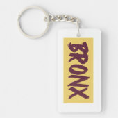 Bronx Text Base Design on Yellow Background Sleutelhanger (Voorkant)