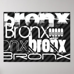 Bronx; zwarte en donkergrijze strepen poster