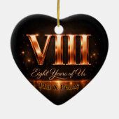 Bronze 8th Anniversary Heart-Shape Custom Ornament (Achterkant)