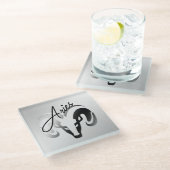 Bronze Aries de ringdierentuin Glazen Onderzetter (Schuin)