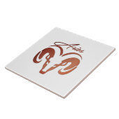 Bronze Aries de ringdierentuin Tegeltje (Zijkant)