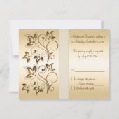 Bronze avec carte RSVP Ribbon ivoire (Dos)