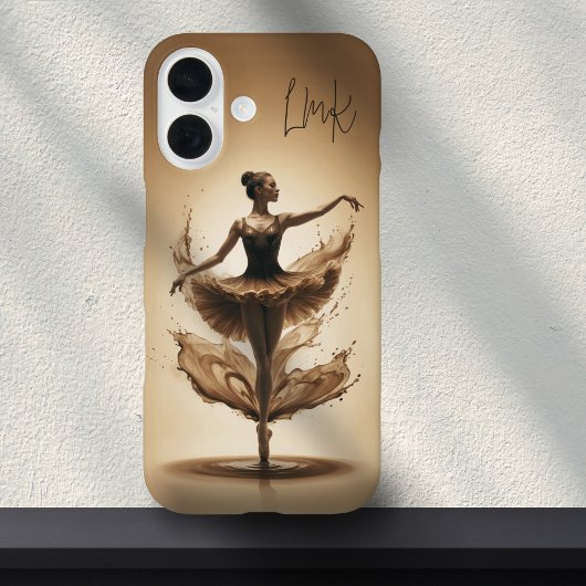 Bronze Ballerina Splash Custom Initialen Ballet Case-Mate iPhone Case