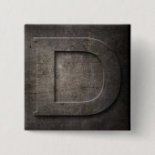 Bronze Black Metal D Monogram Square Button (Voorkant)