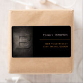 Bronze Black Metal Monogram B Adres Label (Insitu)