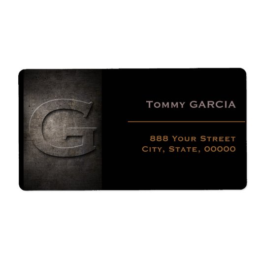 Bronze Black Metal Monogram G Adres Etiket (Voorkant)