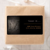Bronze Black Metal Monogram M Adres Etiket (Insitu)