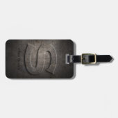 Bronze Black Metal S Monogram Travel Bagagelabel (Voorkant horizontaal)
