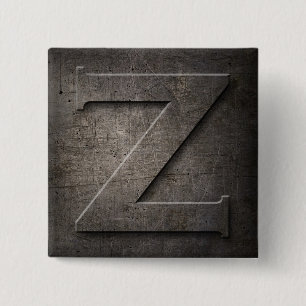 Bronze Black Metal Z Monogram vierkante Button