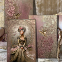 Bronze Blush Victoriaanse vrouw gouden kolibries