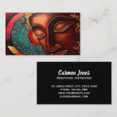 Bronze Boeddha Meditation Instructeur Visitekaartje (Voorkant / Achterkant)