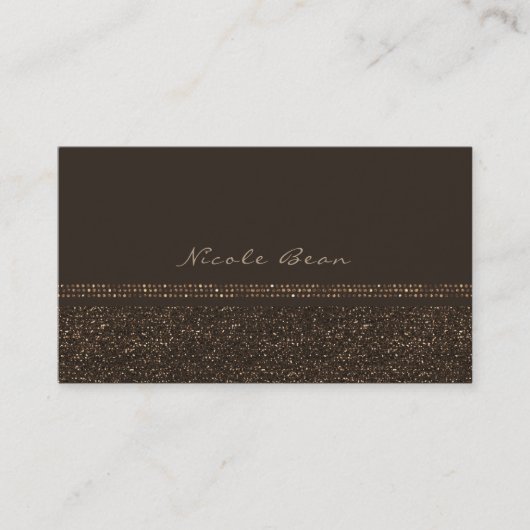 Bronze Brown Chic Sparkling Glam Elegant Custom Visitekaartje (Voorkant)