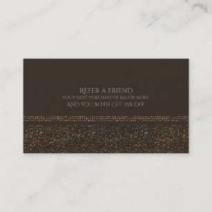 Bronze Brown Chic Sparkling Glam Verwijs een vrien Aanbevelingskaartje