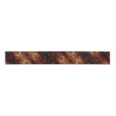Bronze Brown Floral Embossing Art Metallic Grosgrain Lint (Voorkant)