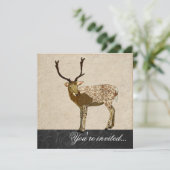 Bronze Buck Invitation noire et blanche (Debout devant)