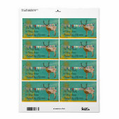 Bronze Buck Sunshine Étiquette Turquoise (Feuille entière)