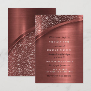 Bronze Burgundy Glitter Vrijgezellenfeest Birthday Kaart