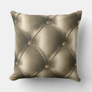 Bronze clair Faux cuir Imprimer Coussin rembourré