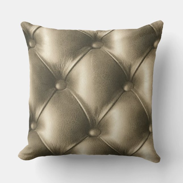 Bronze clair Faux cuir Imprimer Coussin rembourré (Recto)