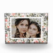 Bronze Coral Boho Aquarelle Florale | Bloc photo (Devant)