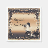 Bronze & Cream Masquerade Masker Elegant Ball Part Servetten (Voorkant)