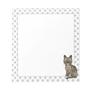 Bronze Egyptian Mau Cute Cartoon Cat Illustration Notitieblok
