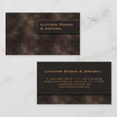 Bronze en cuir de brun de carte de visite (Devant / Derrière)