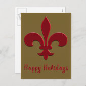 Bronze et carte de fin de année de Deep-red Fleur (Devant / Derrière)