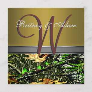 Bronze et invitations vertes moussues de mariage