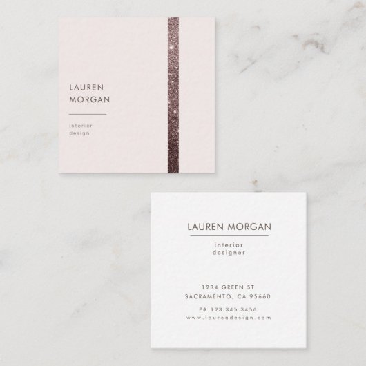 bronze et parties scintillant Carte de visite mode (Devant / Derrière)