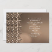 Bronze Étoiles de cuivre Bokeh Invitations Fiançai (Devant)