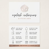 Bronze Eyelash Extensions Lash Aftercare Kaart (Voorkant /achterkant)