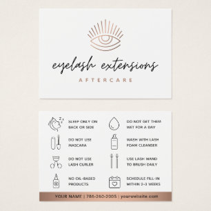 Bronze Eyelash Extensions Lash Aftercare Kaart