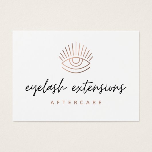Bronze Eyelash Extensions Lash Aftercare Kaart (Voorkant)