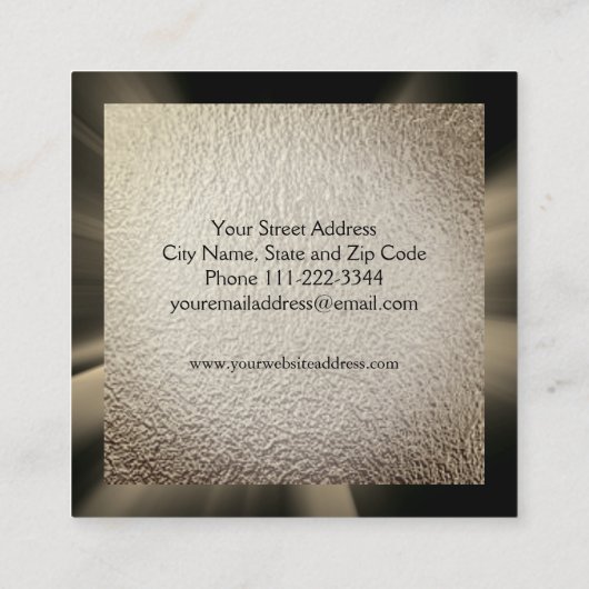 Bronze Foil DJ Square Visitekaartje (Achterkant)