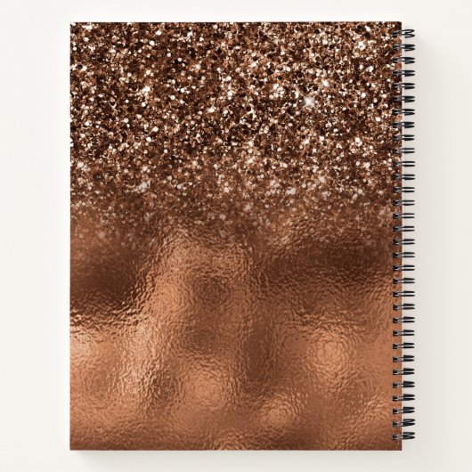 Bronze Glitter en Folie Persoonlijke naam Notitieboek (Achterkant)