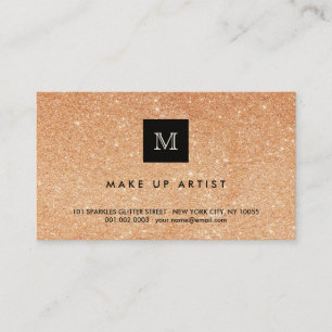 Bronze Glitter Sparkles Moderne Chic Profile Card Visitekaartje