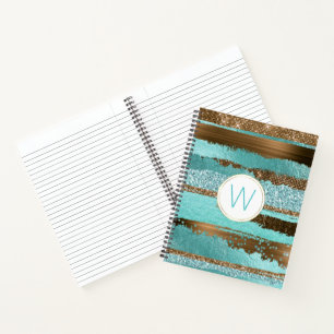Bronze Glitz Monogrammed Notitieboek