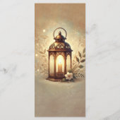 Bronze Glowing Lantern Romantisch Rustiek Menu (Achterkant)