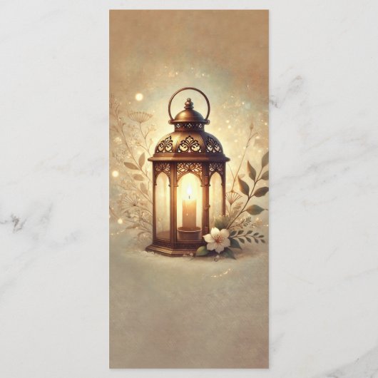 Bronze Glowing Lantern Romantisch Rustiek Menu (Achterkant)