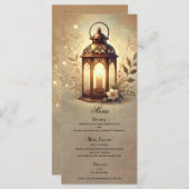 Bronze Glowing Lantern Romantisch Rustiek Menu (Voorkant / Achterkant)