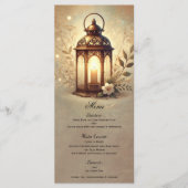 Bronze Glowing Lantern Romantisch Rustiek Menu (Voorkant)