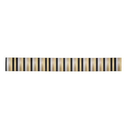 Bronze, Gold, Black en Silver Stripes Lint (Voorkant)