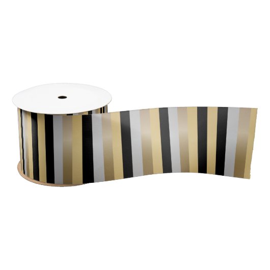 Bronze, Gold, Black en Silver Stripes Lint (Spoel)